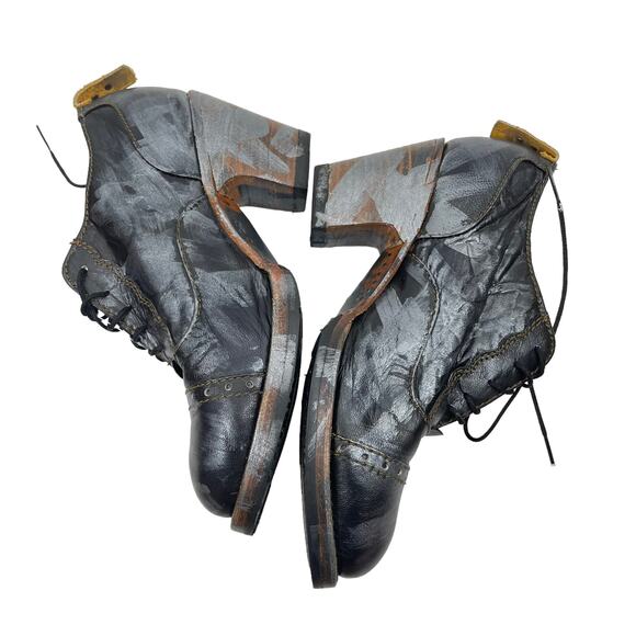 Pskaufman Crosswalk Oxford Ankle Boots Hand Paint Metallic Cap Toe Size 7 - Picture 5 of 10